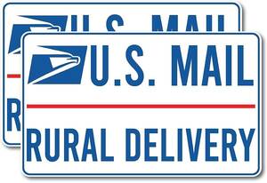 2 U.S. MAIL Magnetic Sign - Rural Carrier Frequent Stops USPS - 12"X8" USA Made 海外 即決