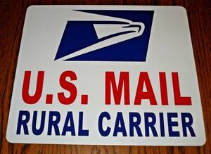 (1) U.S. MAIL Magnetic Sign - Rural Carrier USPS - 10 1/2" X 12" USA Made 海外 即決