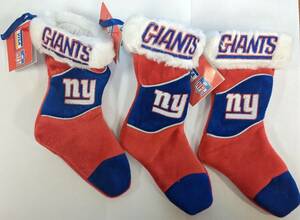 LOT OF 3 NFL NEW YORK FOOTBALL GIANTS AUTHENTIC MINI STOCKING NWT LICENSED 海外 即決