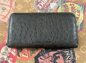 Porsche Design Exotic Ostrich Leather Purse Wallet in Gray MSRP $1150 NEW RARE 海外 即決