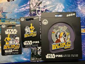 2024 Disney Parks Star Wars R2-D2 C-3PO May the 4th Be With You 3 Pin LE LR Set 海外 即決