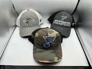 ST LOUIS BLUES 2019 CONFERENCE CHAMPS 2019 STANLEY CUP & CAMO LOT OF 3 HAT CAP 海外 即決