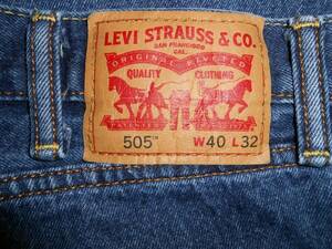 40x32 Levi Strauss '505 Regular Fit' Blue Jeans 100% Cotton Men's Denim Red Tab 海外 即決