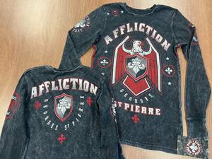 AFFLICTION GEORGES ST PIERRE THERMAL SHIRT VINTAGE Y2K GSP S DEADSTOCK UFC NWT 海外 即決