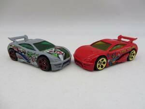 Hot Wheels Seared Tuner Lot of 2, Red Yu-Gi-Oh!, Primer Gray Anime Series, JDM 海外 即決