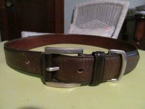 Banana Republic Brown Leather BELT Silver Buckle - Size 32 - Italian Leather 海外 即決