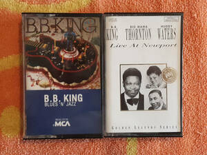 Lot of 2 B.B. KING CASSETTE TAPES Blues N Jazz & Live At Newport w/Muddy Waters 海外 即決
