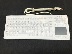 Silicone Washable Easy to Sanitize Keyboard With Touchpad - White - Rugged - USB 海外 即決