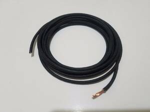 10 feet Vintage Braided Cloth Covered Primary Wire 10 gauge 10ga ga Solid Black 海外 即決