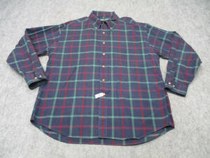 Vintage American Eagle Button Up Shirt Mens Extra Large Blue Green Red Plaid 海外 即決