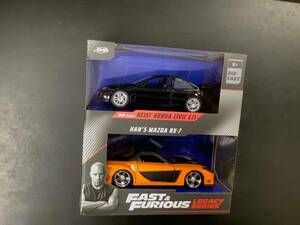 Jada Fast and Furious legacy series Heist Honda Civic EJ1 & Han's Mazda RX-7 海外 即決