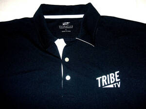 Rare Cleveland Indians TRIBE TV Mens Large Ultra Club Blue Polyester Polo Shirt 海外 即決