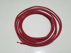 10 feet Vintage Braided Cloth Covered Primary Wire 16 Gauge GA gauge Red w/ Blue 海外 即決