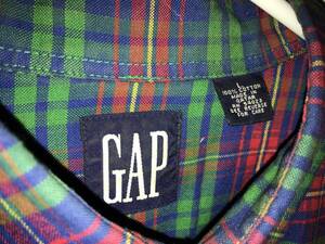Gap Shirt Plaid Vintage Checks Long Sleeve Button Front Size Large 海外 即決