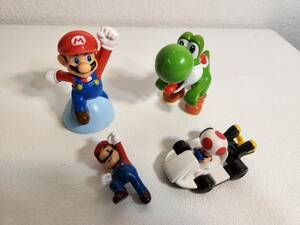 Super Mario Bros. Figures Yoshi + 2 Marios + Mushroom Car 4 Pc LOT McDonalds 海外 即決