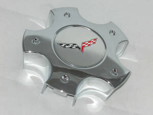 2006 2007 2008 CHEVY CORVETTE C6 Z06 WHEEL RIM CHROME CENTER CAP W/ FLAG LOGO 海外 即決