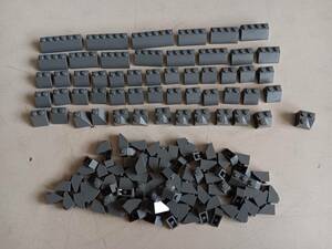 LEGO BULK LOT 140 DARK BLUISH GRAY ROOF SLOPE BRICK 45° 2X1 2X2 2X3 2X4 2X6 海外 即決