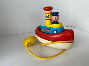 Vintage Fisher-Price #139 TUGGY TOOTER Bath and Pull Toy 海外 即決
