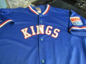 Vintage Kansas City Kings majestic Hardwood Classics Warmup Top Blue/White Sides 海外 即決