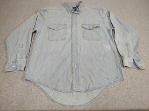 Vintage Gap Blue Denim Long Sleeve Button Shirt Mens M Pockets Classic Retro Hip 海外 即決
