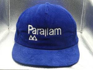 Corduroy Parallam Advertising Snapback Hat Cap Wilson 100% Cotton Blue White M/L 海外 即決