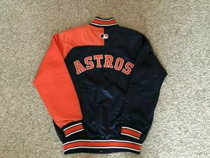 Houston Astros Starter Jacket black label size Large navy orange unique style 海外 即決