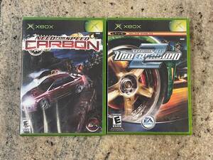 2 XBox Video Games - Need for Speed Underground 2 & Carbon - Complete w/ Manuals 海外 即決