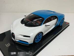 1/12 GT Spirit Kyosho Bugatti Chiron in white and Blue KSR08664W-Z Carbon Base 海外 即決