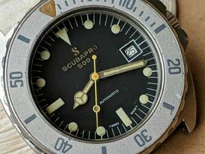 Vintage Scubapro 500 Diver Watch w/All SS Case,ETA 2784 Mvmt FOR PARTS/REPAIR 海外 即決