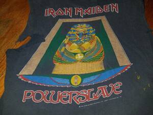 IRON MAIDEN POWERSLAVE VINTAGE 80S DIY TEE SHIRT DISTRESSED MUSCLE TEE ORIGINAL 海外 即決