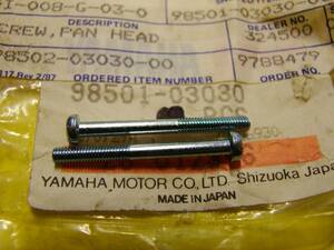 NOS YAMAHA XJ1100 XJ550 XJ650 XJ750 XS400 XV920 SCREW QTY2 98501-03030-00 OEM 海外 即決