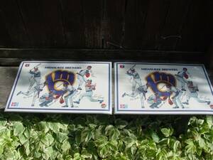 LOT OF (2) Vtg.1980s Promo Pizza Hut MLB Milwaukee Brewers Placemats 海外 即決