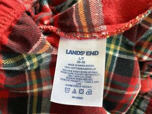 Lands End Men's Red Plaid Flannel Pajama Pants 100% Cotton Large Tall Pockets LT 海外 即決