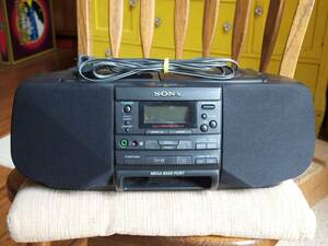 Sony CFD-S33 CD Player Cassette Stereo AM/FM Clock Radio Boombox Tested Works! 海外 即決