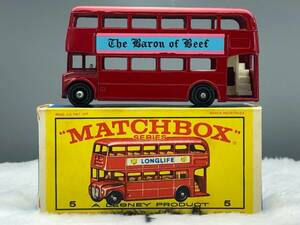 Moko Matchbox No.5D Routemaster London Bus 1965 Mint Genuine In Orig, Box N.O.S 海外 即決