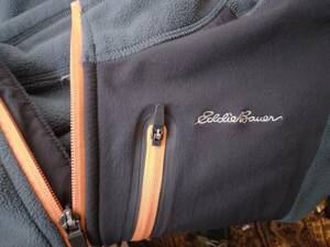 Eddie Bauer Jacket Mens Large Gray Full Orange Zip w/Zip Pockets Chest 44, L 27 海外 即決