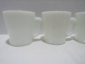 VTG WHITE ANCHOR HOCKING/FIRE KING COFFEE CUPS SET OF 4 海外 即決