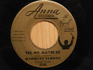 Barrett Strong ソウル 45 Yes No Maybe So bw You Knows What to Do / on Anna Records 海外 即決