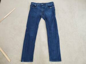 Levis Jeans Mens 34x32 Blue 502 Regular Taper Straight Leg Denim Dark Stretch 海外 即決