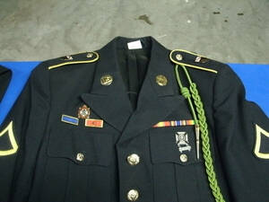 US ARMY DRESS BLUE JACKET COAT WITH TIE & PANTS 1ST ENG BN SIZE 35 RC 海外 即決