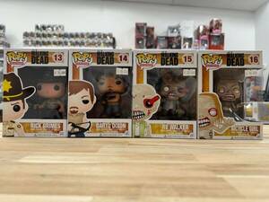 Set of 4 Funko Pop! The Walking Dead - Rick Grimes Daryl Dixon RV Walker Bicycle 海外 即決