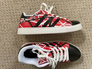 EVH Eddie ヴァン ヘイレン shoes sneakers レッド white black striped 26cm(US8) 1/2 NEW 海外 即決