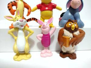 Vintage 1990s Disney WINNIE THE POOH Toy Figure PVC Cake Topper Set EEYORE OWL 海外 即決
