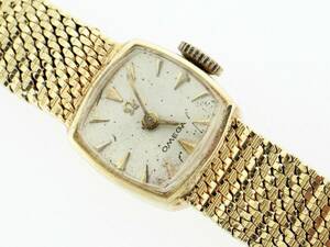 Omega14K Solid Gold Swiss ladies Watch and Bracelet Reduced to Clear 海外 即決