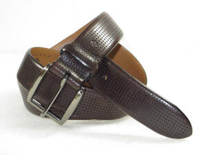GR8! Men's JOSEPH ABBOUD stamped leather belt ITALY logo 40" 1-3/8" w $95 海外 即決