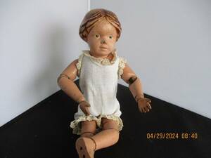 14" Carved Hair Schoenhut Doll With Pink Bow 海外 即決