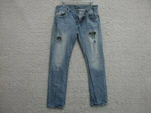 Levis 501 XX Jeans 34x34 Mens Blue Denim Button Fly Relaxed Straight Distressed 海外 即決