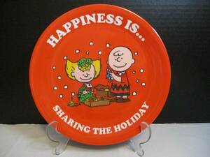 Peanuts Christmas Plate Happiness is Sharing the Holiday Charlie Brown Sally 海外 即決