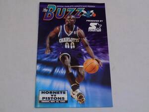 Charlotte Hornets Buzz Game Program Nov 25 1997 Detroit Pistons Dell Curry NBA + 海外 即決