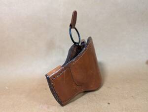 Bianchi 106 RHD Leather Holster Size 13/15 Brown Snap Back w/Ring Compact 海外 即決